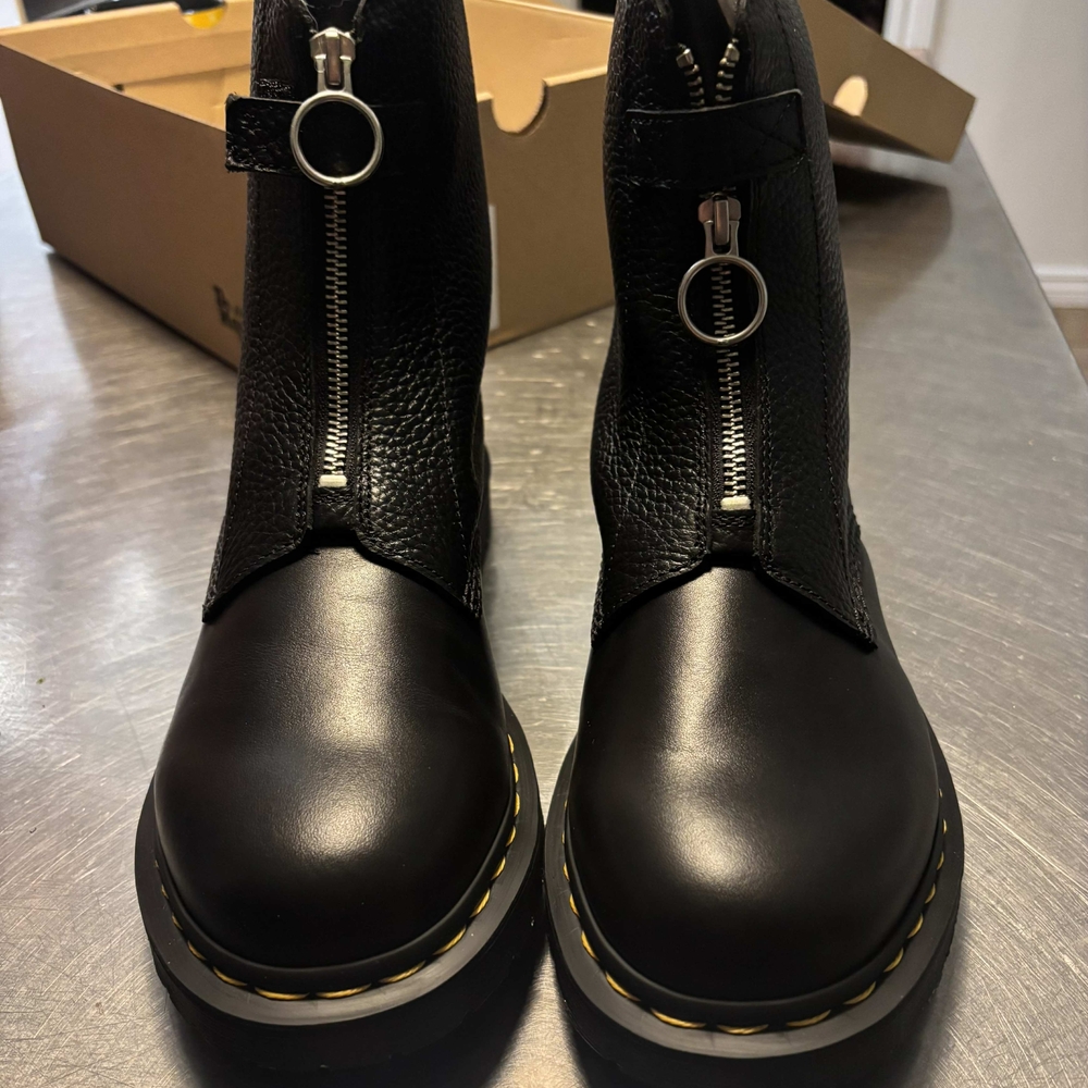 Dr. Martens Black Leather Zipper Boots